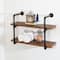Honey Can Do Black 2-Tier Industrial Wall Shelf